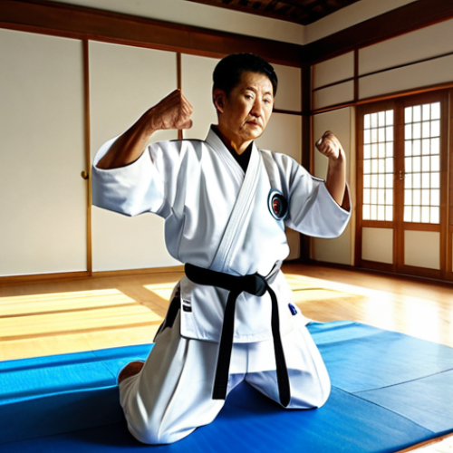 Taekwondo Master in Training**

"A fully clothed, mature Taekwondo master practicing forms in a traditional dojang. Focus on disciplined posture and respectful demeanor. Modest clothing, perfect anatomy, correct proportions, natural pose. Sunlight streaming through the window. Professional lighting, safe for work, appropriate content, family-friendly."

**