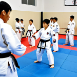 Taekwondo Training Session**

"A Taekwondo class in session, with participants of diverse ages and backgrounds practicing forms and sparring in a bright, clean dojang, fully clothed in traditional doboks, appropriate attire, safe for work, family-friendly, focus on discipline and respect, perfect anatomy, correct proportions, well-formed hands, proper finger count, natural body proportions, professional photography, high quality, dynamic action shots."

**