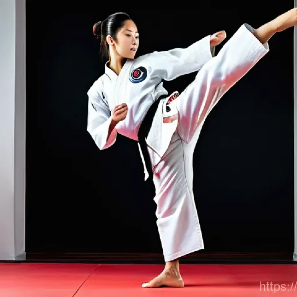 태권도와 MMA 비교 분석 - **Prompt:** A young, focused male or female Taekwondo practitioner (aged 18-25) in a crisp, clean wh...