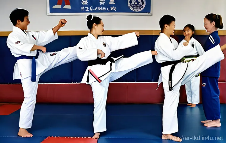 태권도 수련의 기본 규칙 - **Prompt 2: Warrior Ethics and Mind-Body Harmony in a Dojang** "A serene and respectful scene in...